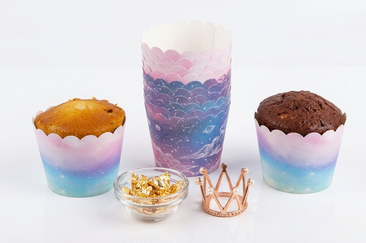 25'li Gökkuşağı Cupcake Kek Kalıbı