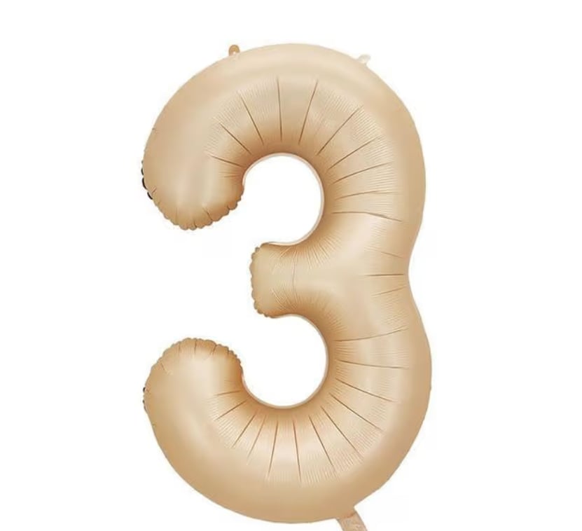 3 Bej Rakam Folyo Balon
