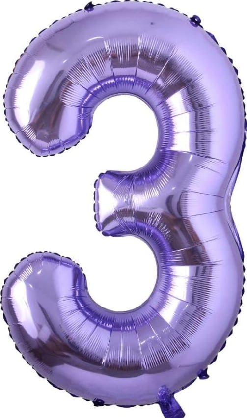 3 Mor Rakam Folyo Balon