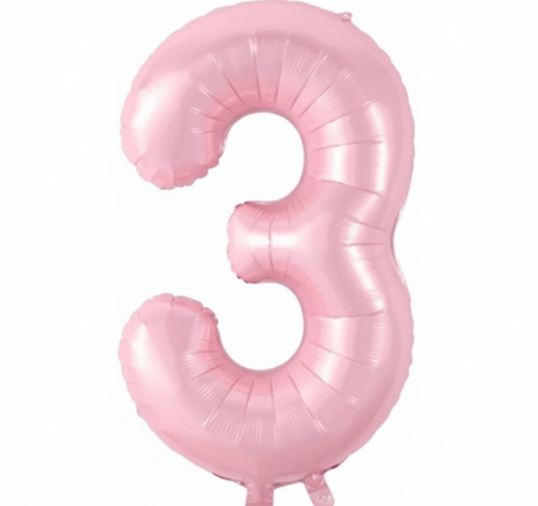 3 Pembe Rakam Folyo Balon