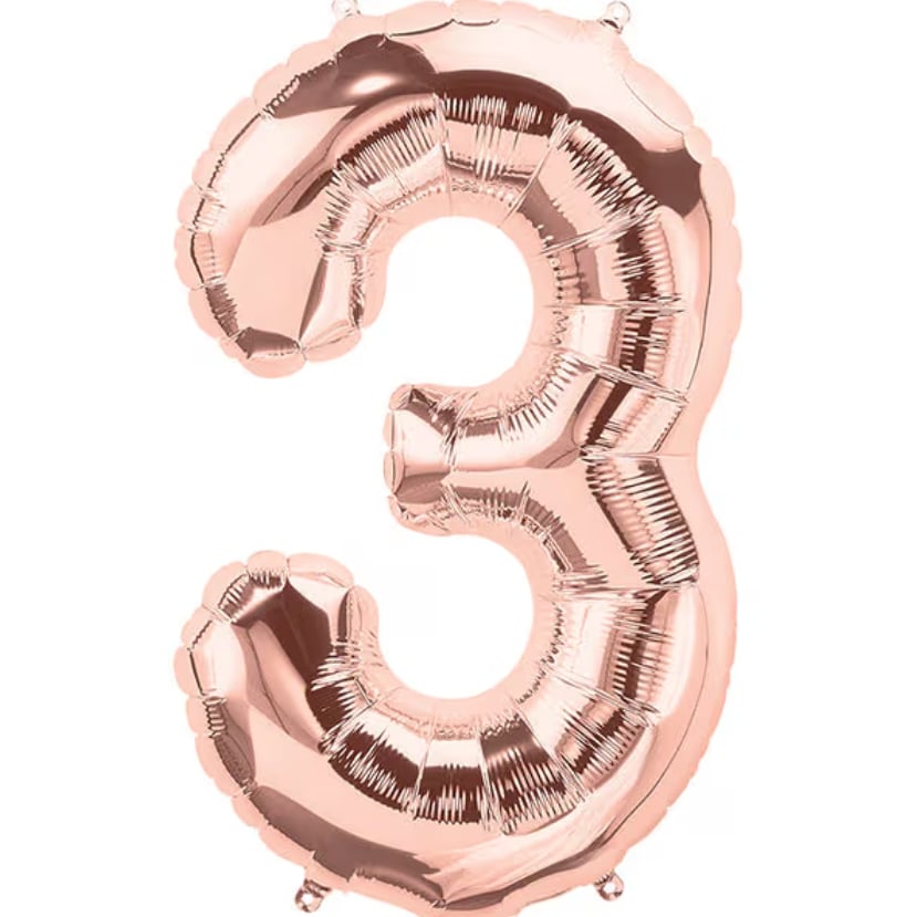 3 Rose Gold Rakam Folyo Balon