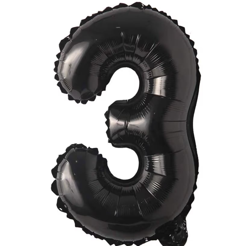 3 Siyah Rakam Folyo Balon
