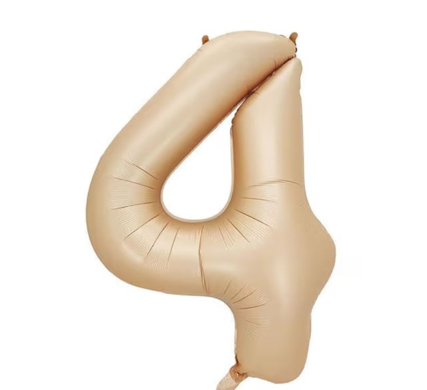 4 Bej Rakam Folyo Balon