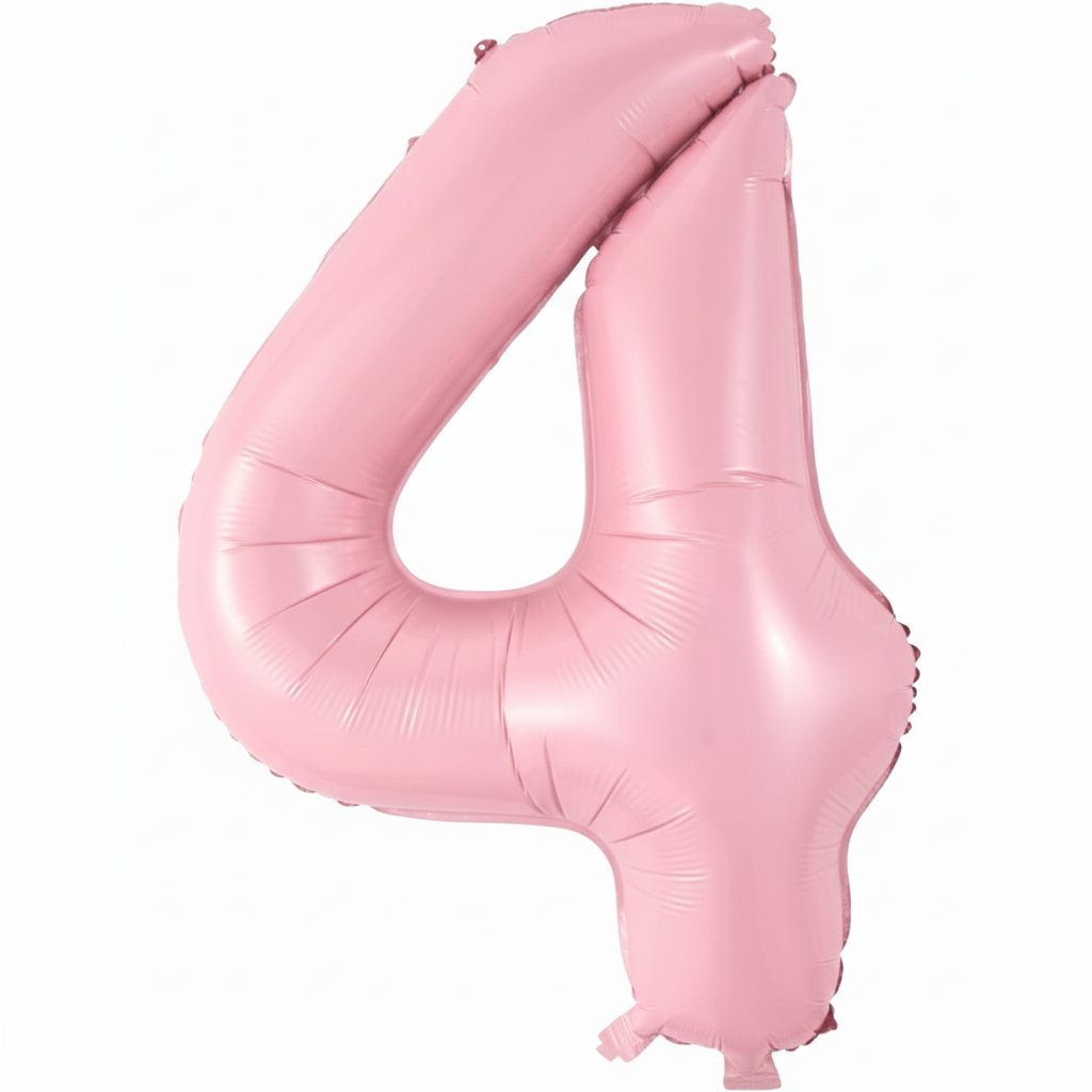 4 Pembe Rakam Folyo Balon