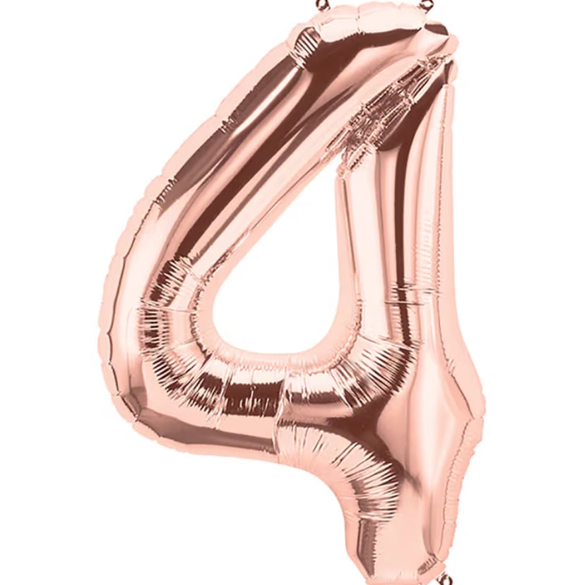 4 Rose Gold Rakam Folyo Balon