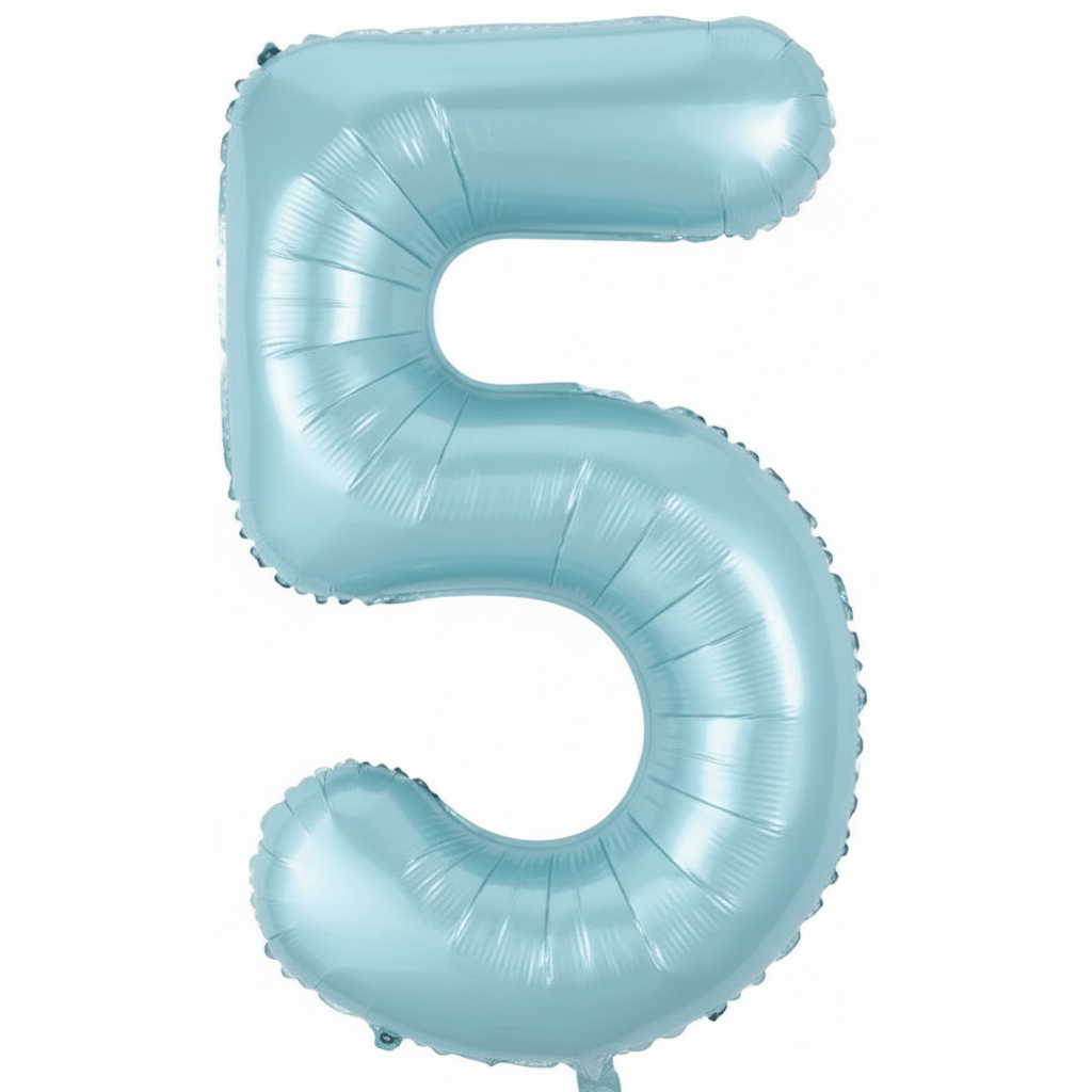 5 Mavi Rakam Folyo Balon
