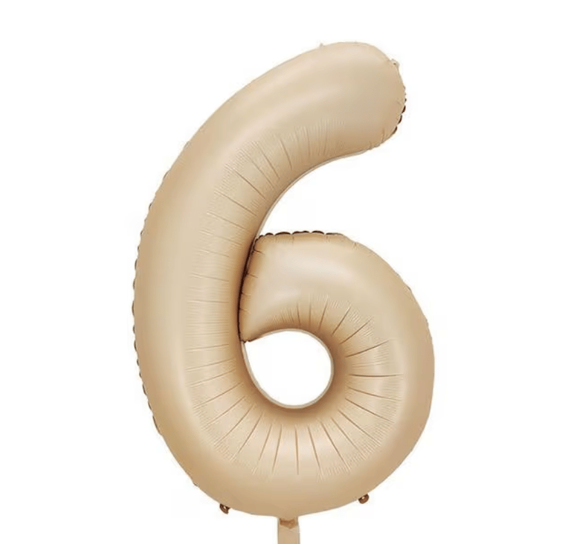 6 Bej Rakam Folyo Balon