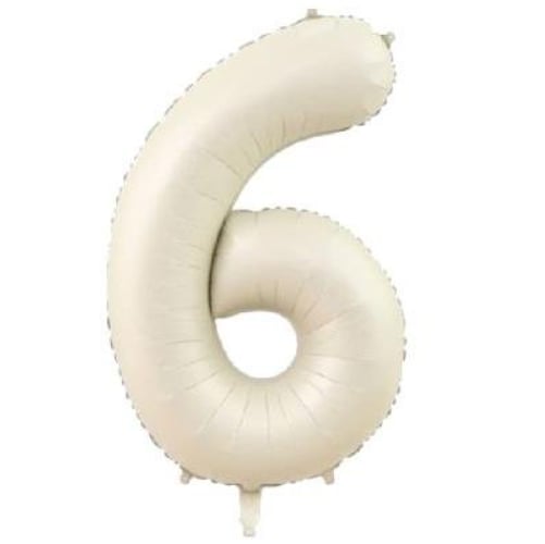6 Krem Rakam Folyo Balon