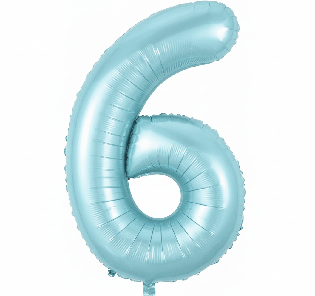 6 Mavi Rakam Folyo Balon