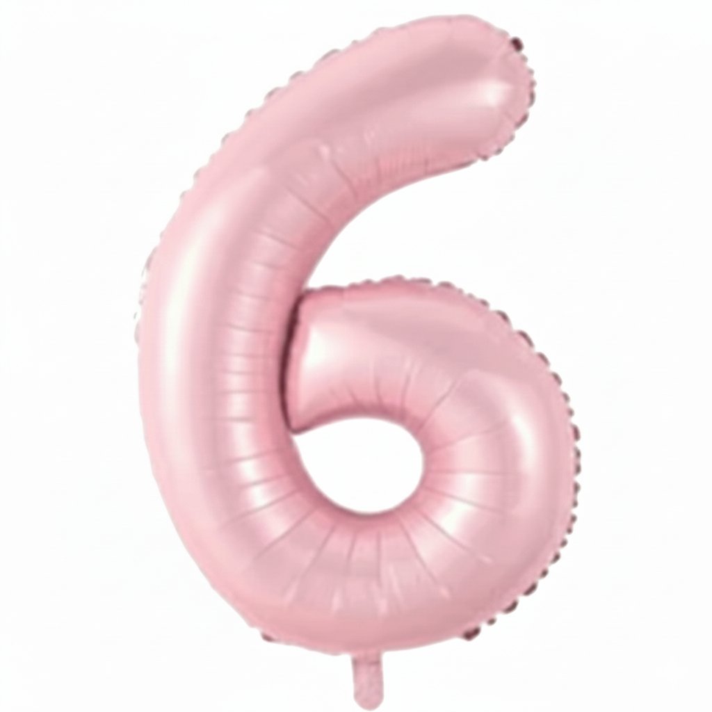 6 Pembe Rakam Folyo Balon