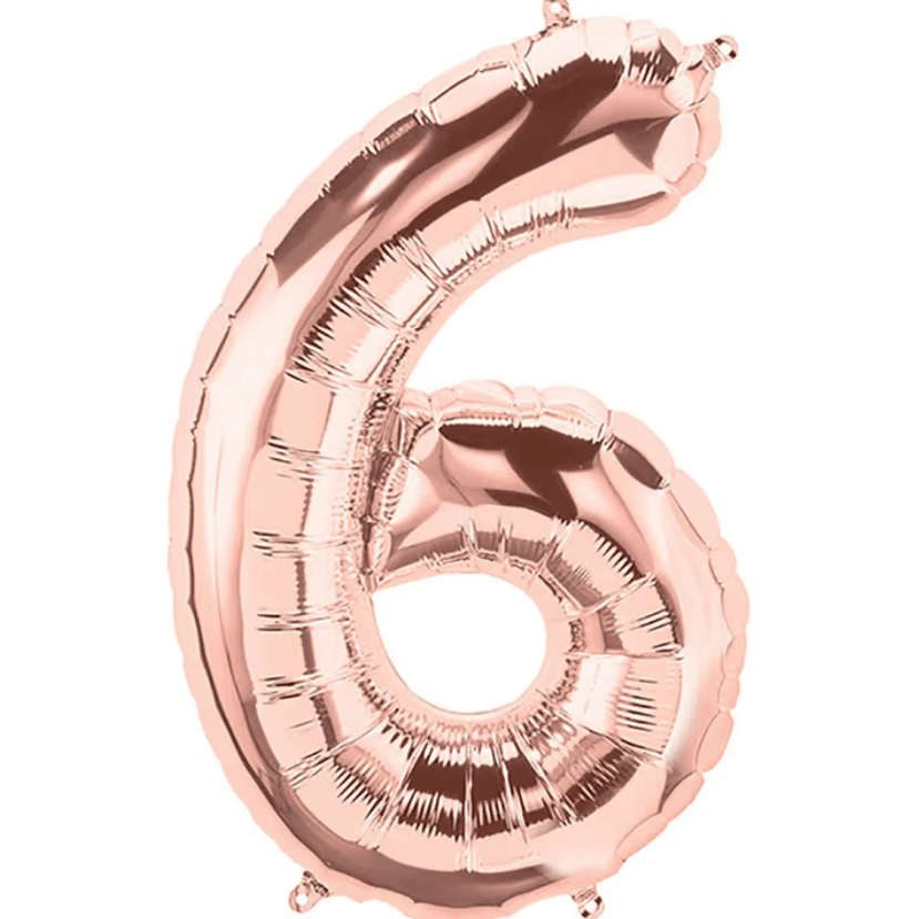 6 Rose Gold Rakam Folyo Balon