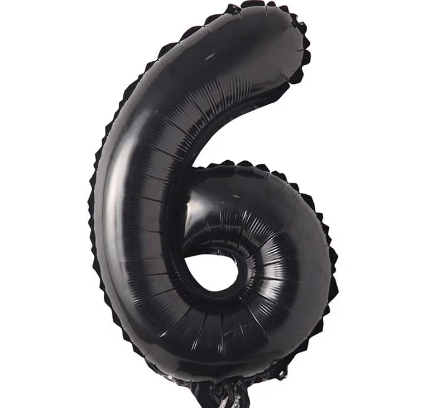 6 Siyah Rakam Folyo Balon