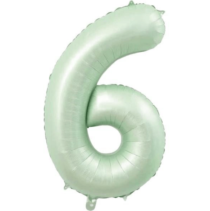 6 Yeşil Rakam Folyo Balon