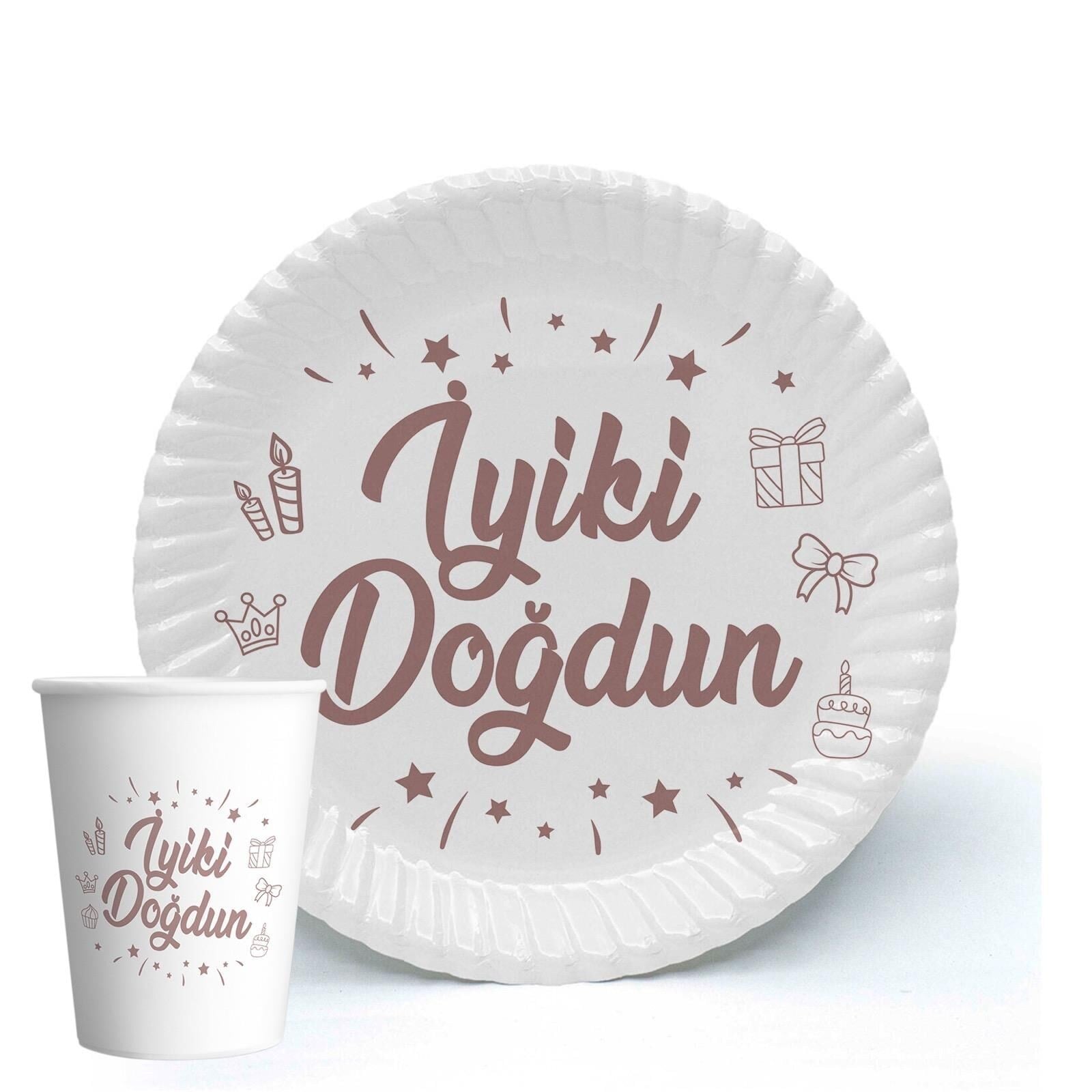 8'Lİ İYİ Kİ DOĞDUN TABAK BARDAK 