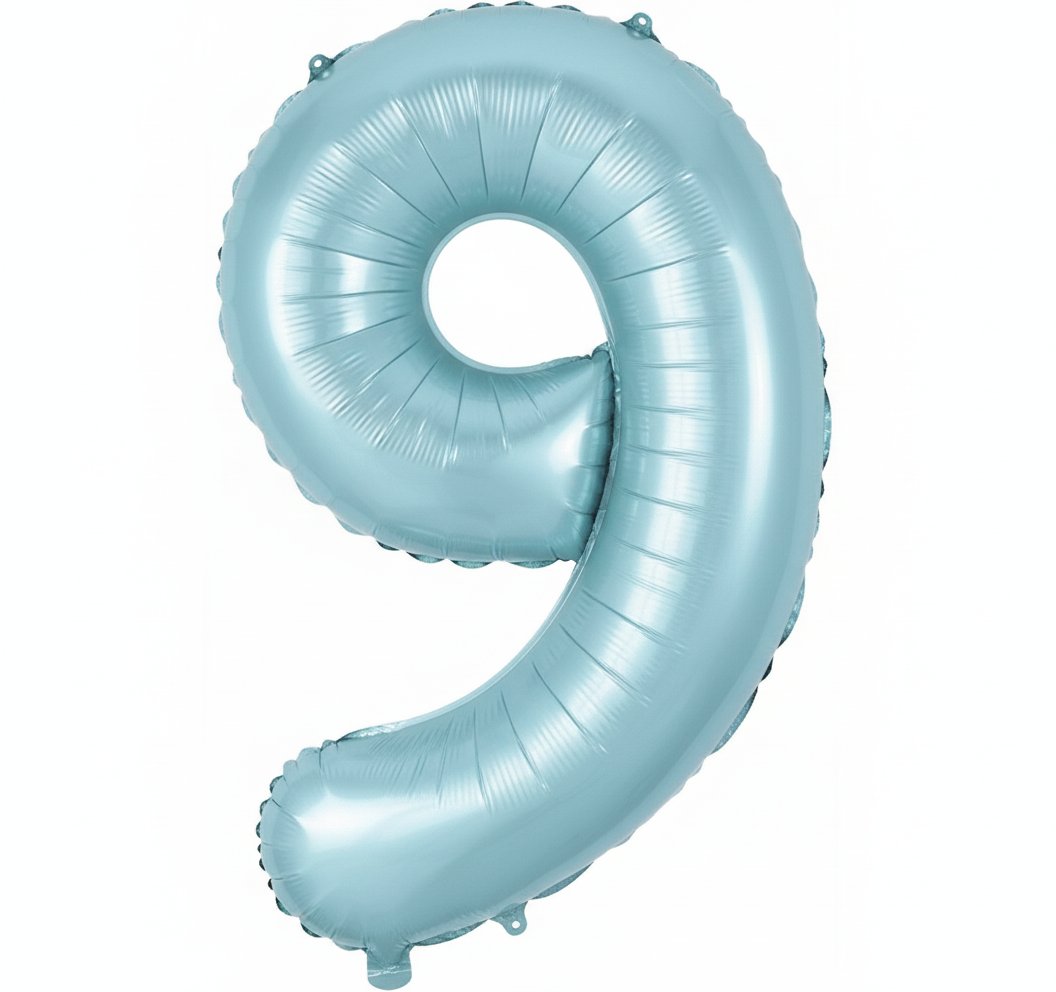 9 Mavi Rakam Folyo Balon