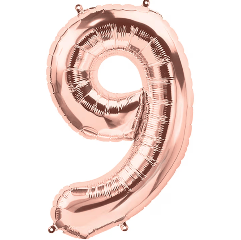 9 Rose Gold Rakam Folyo Balon