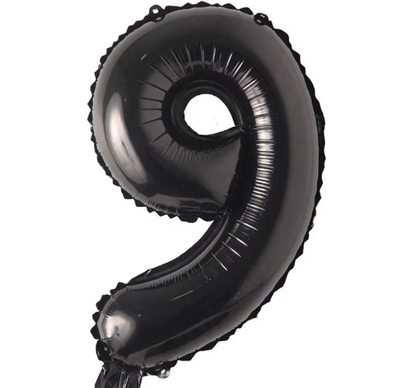 9 Siyah Rakam Folyo Balon