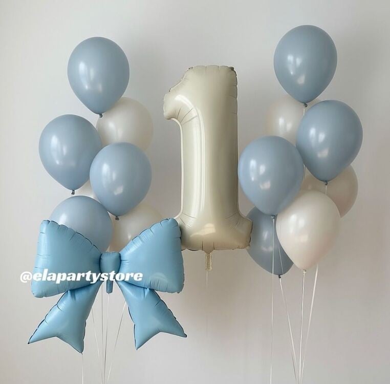BABY BLUE BOW BALON KONSEPT