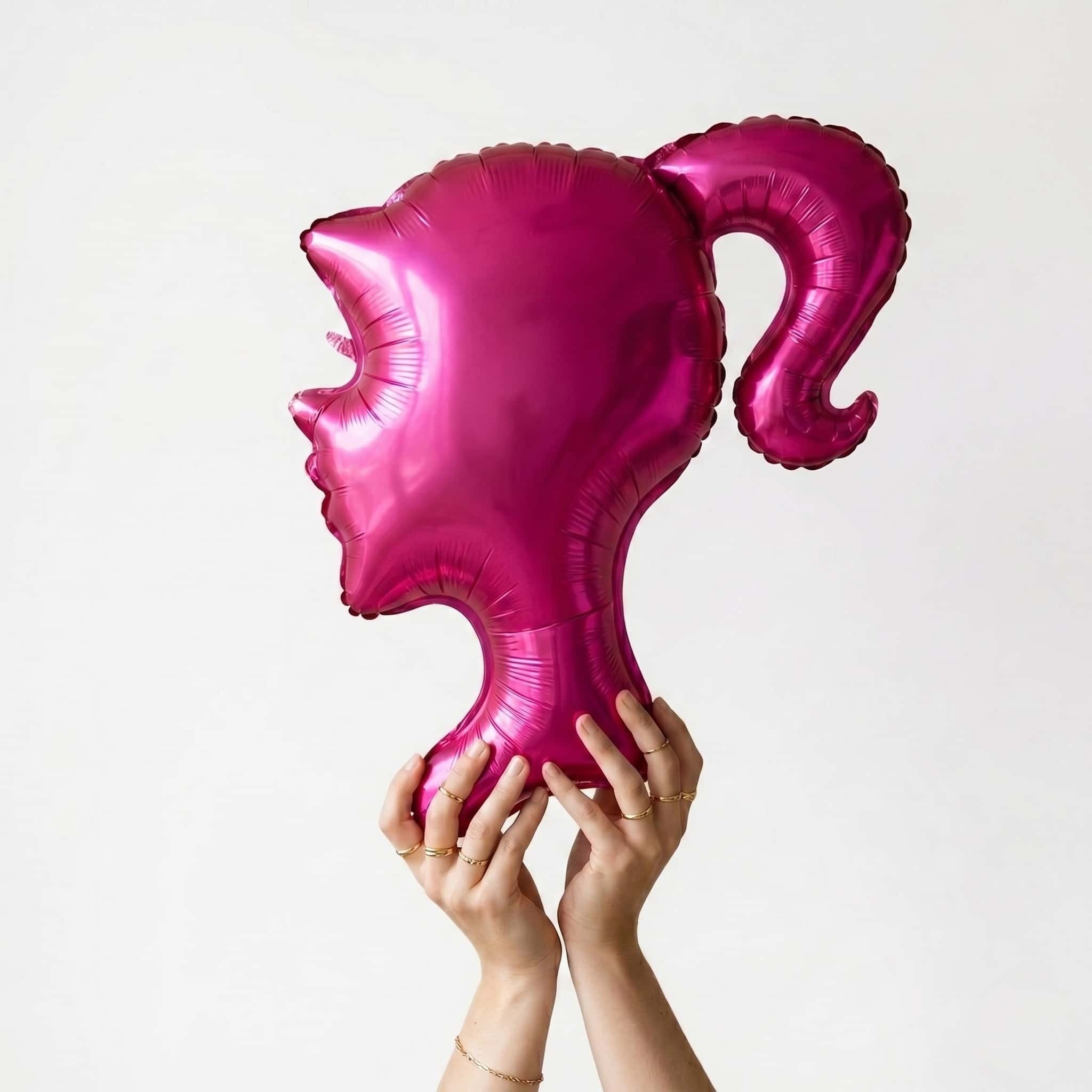 Barbie Pembe Kız Folyo Balon
