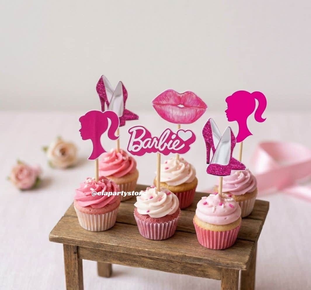 Barbie Temali Kürdan Süs Topper (8 Adet)