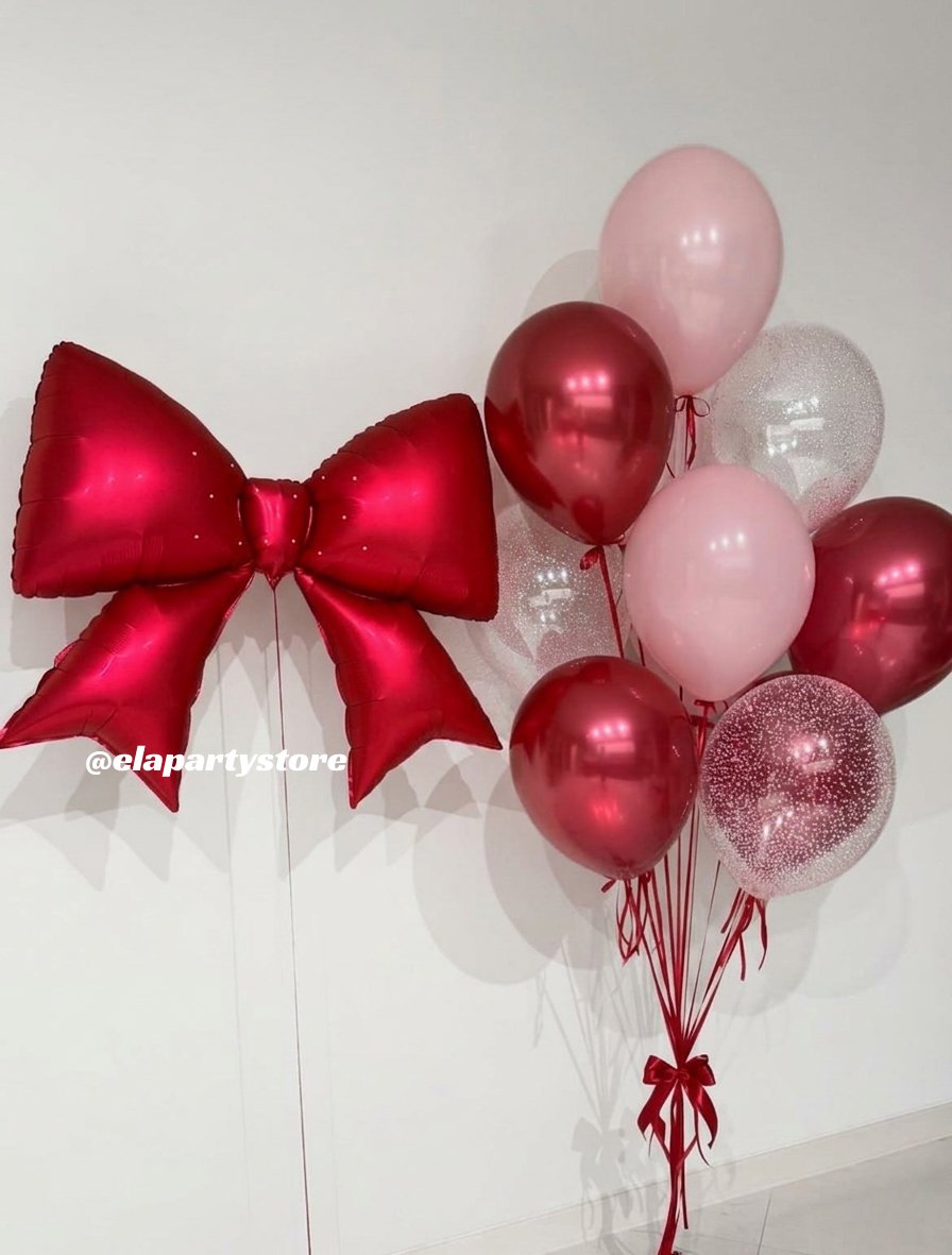Blush Bow Folyo Balon Konsept