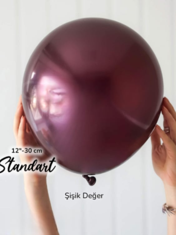 Bordo Krom Balon (5 Adet)