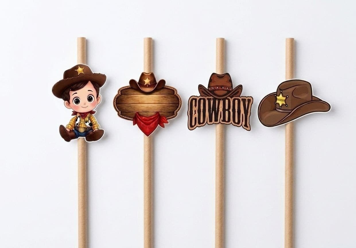 Erkek Kovboy Pipet (8 Adet)