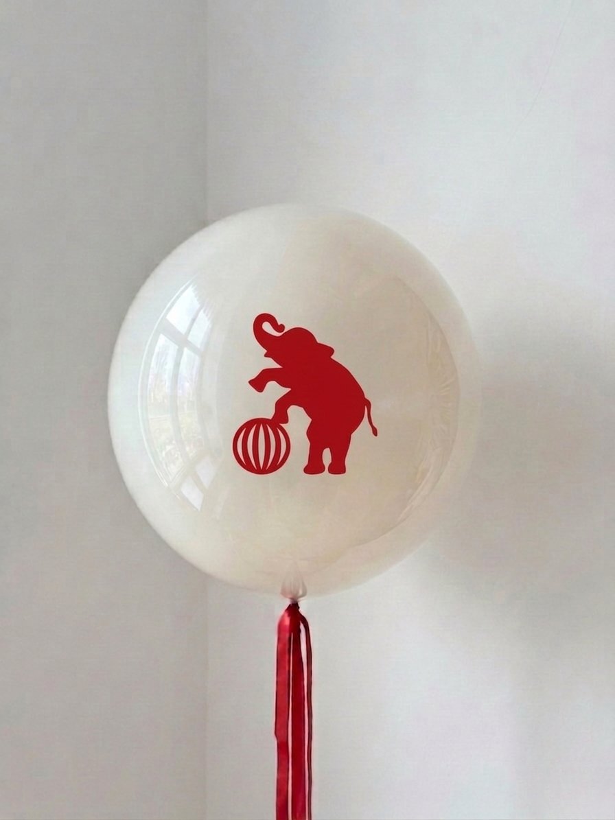 FİL TEMALI BALON ÜZERİNE BASKI