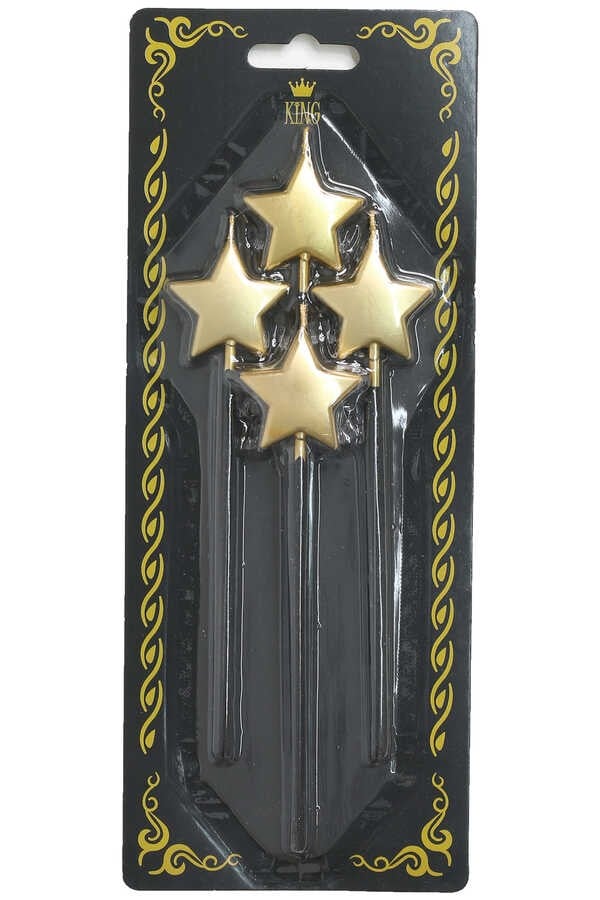 Gold Yıldız Mum 4'lü