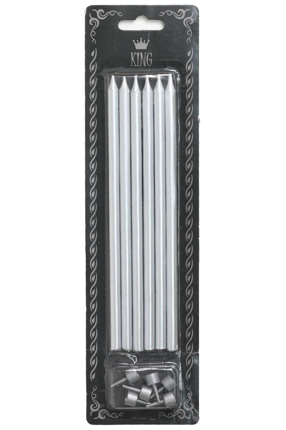 Gümüş Kalem Mum 6'lı 20 Cm