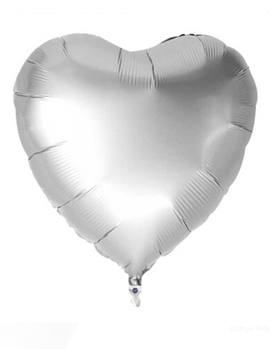 Gümüş Mat Kalp Folyo Balon