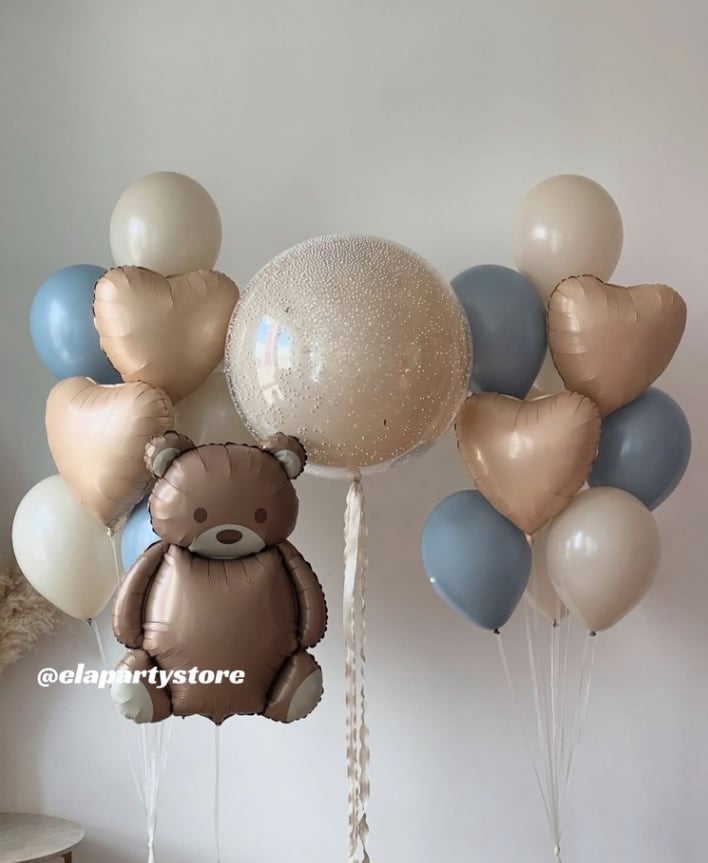 KARAMEL KALPLİ RETRO AYI FOLYO BALON KONSEPT