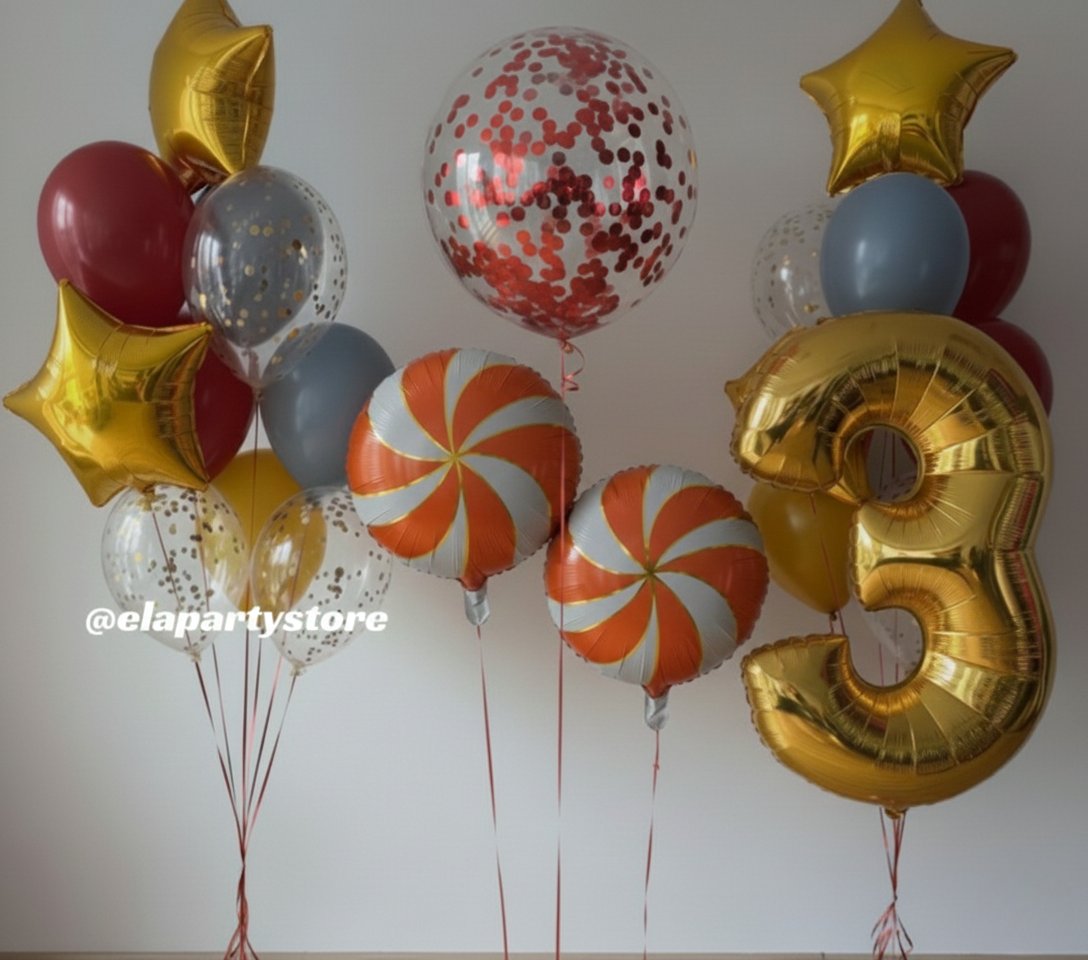 KIRMIZI ALTIN KARNAVALI FOLYO BALON KONSEPT