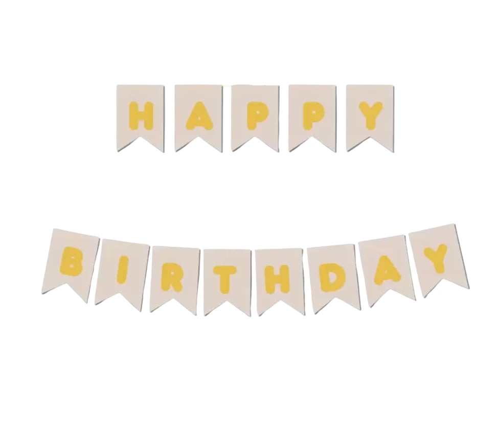 Krem Gold Happy Birthday Yazısı