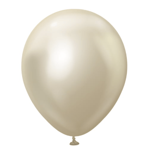 Küçük Beyaz Altın Krom Balon (10 Adet)