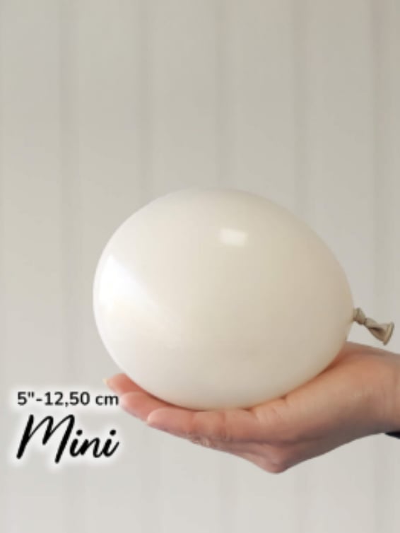 Küçük Retro Beyaz Balon (10 Adet)