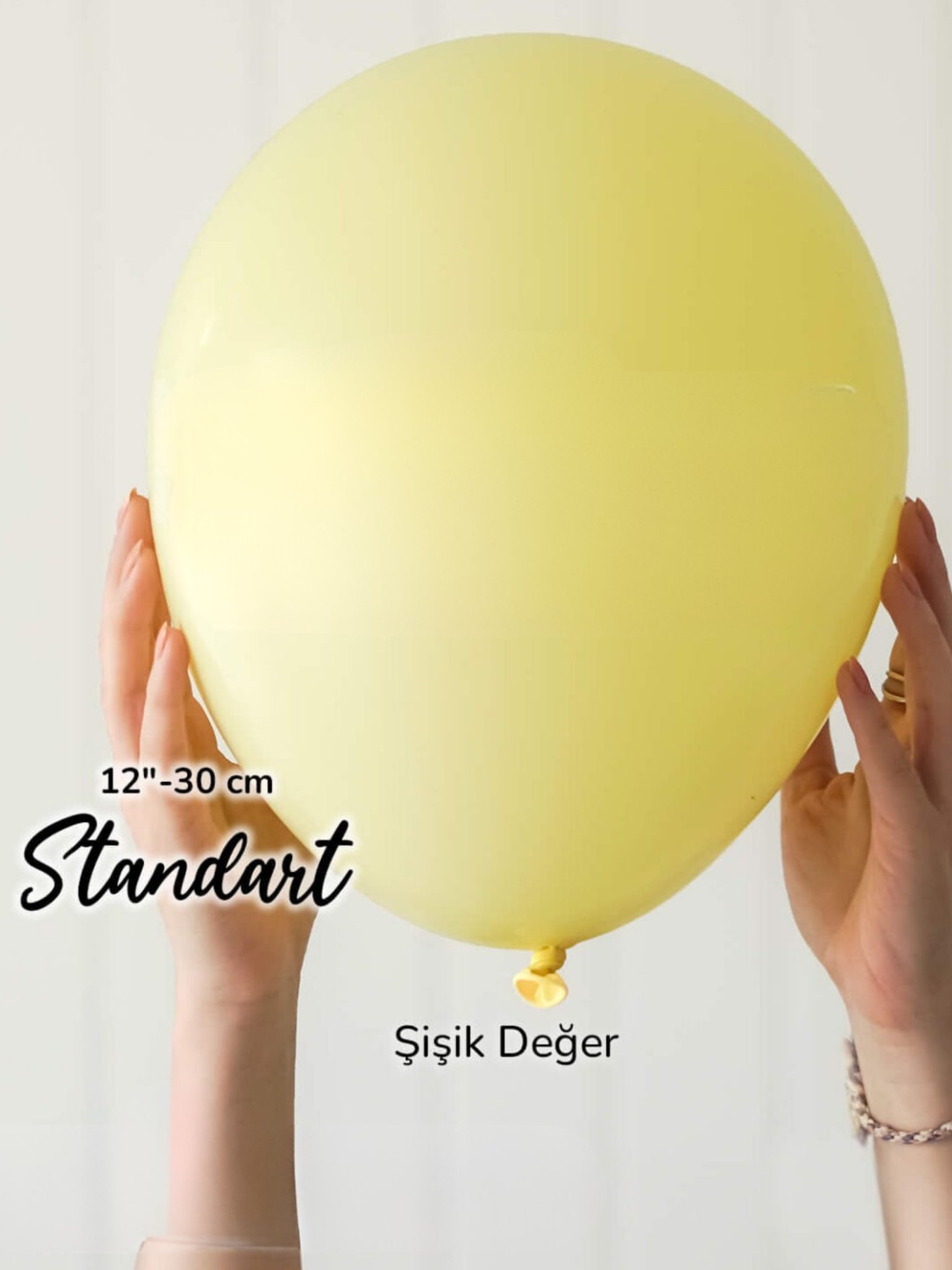 Makaron Balon Sarı (10 Adet)