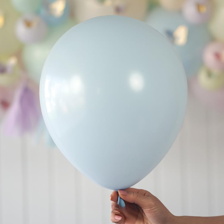 Makaron Bebe Mavi Balon (10 Adet)