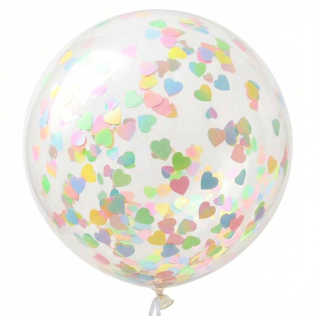 Makaron Renk Pullu Şeffaf Bobo Balon