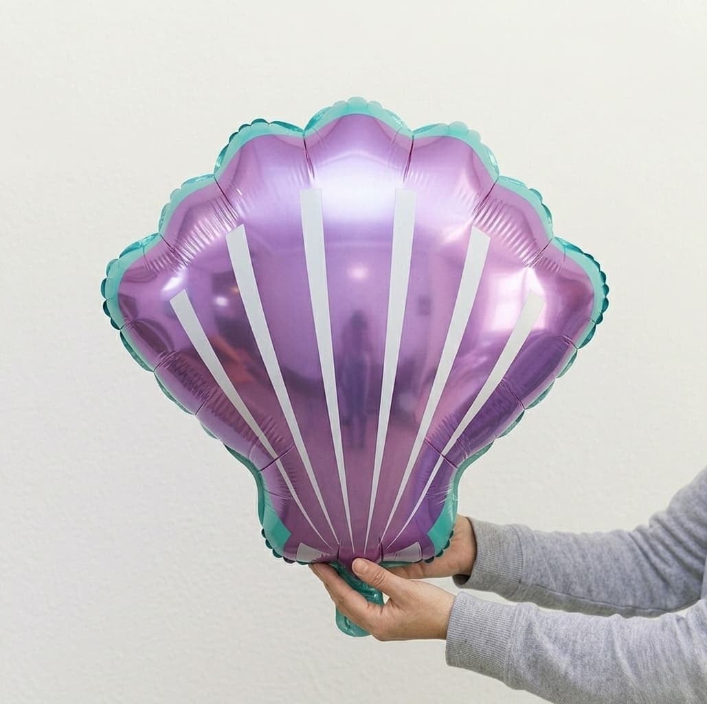 Mor Midye Kalp Folyo Balon
