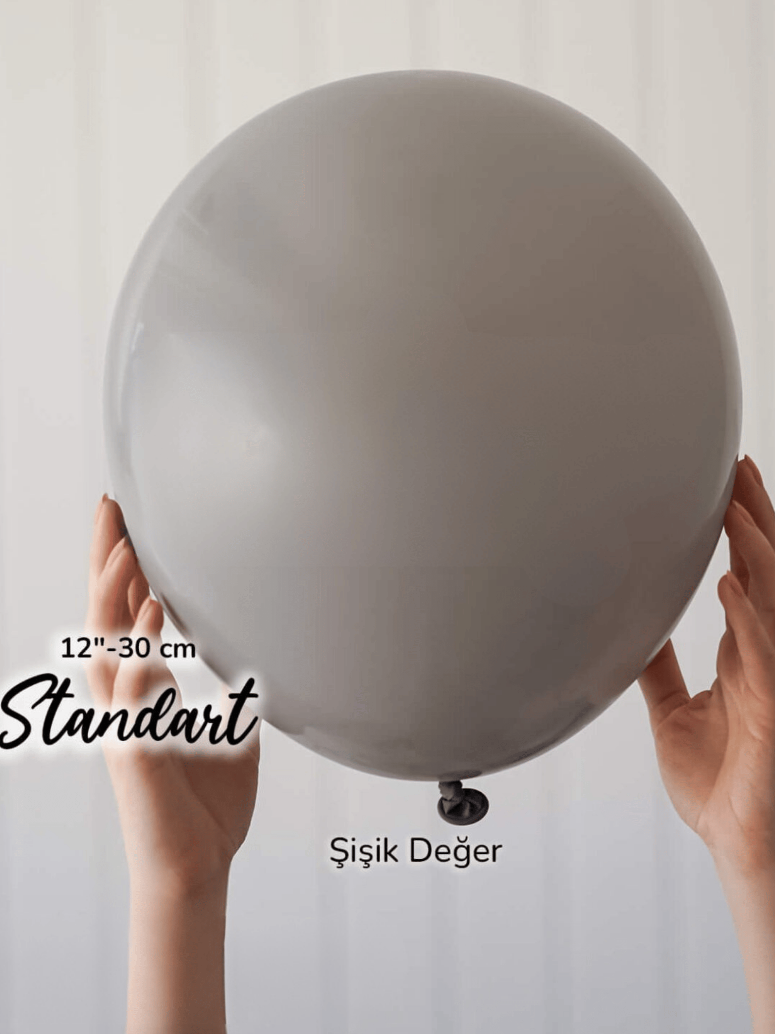 Pastel Gri Balon (10 Adet)