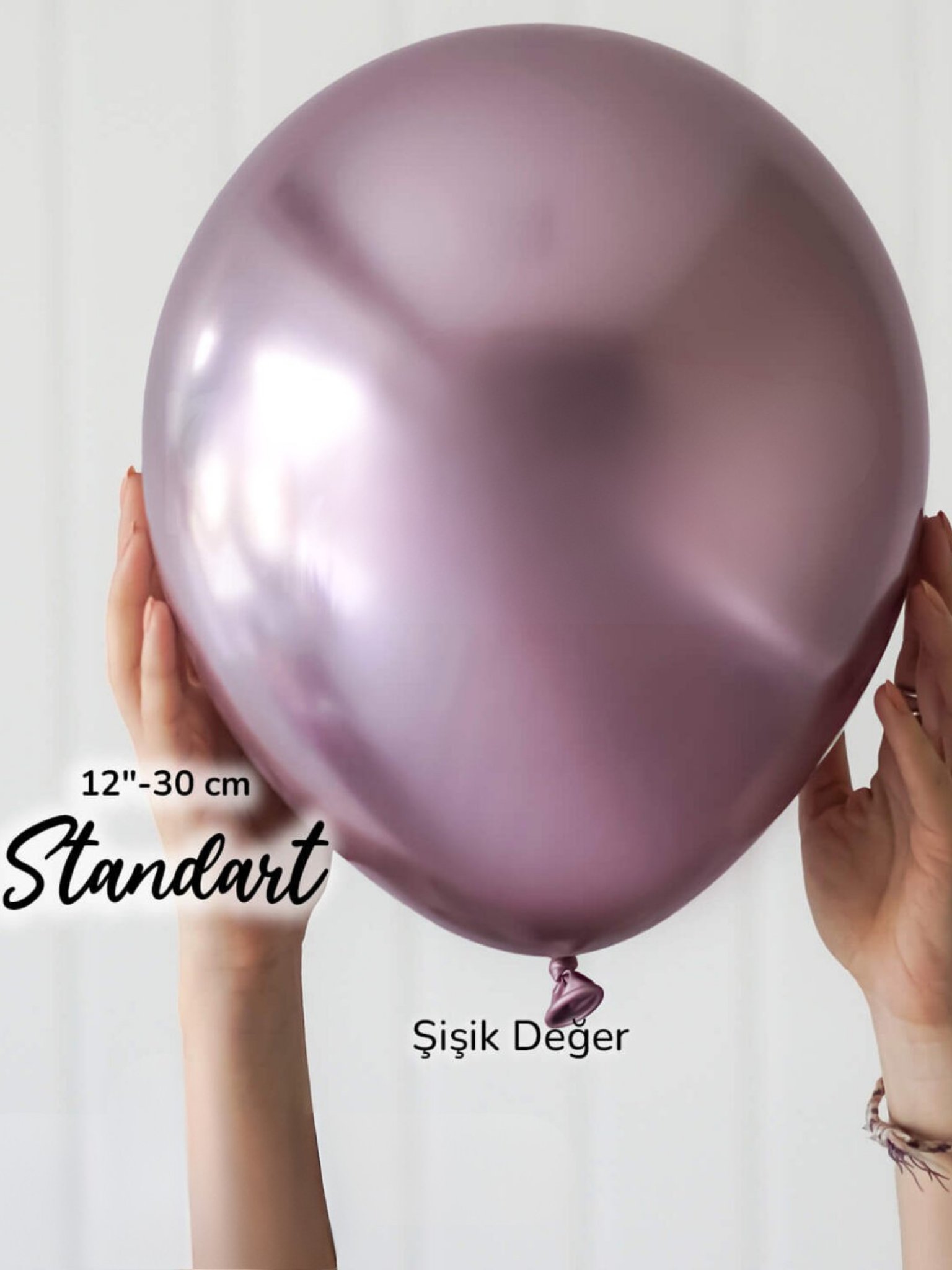Pembe Altın Krom Balon (5 Adet)