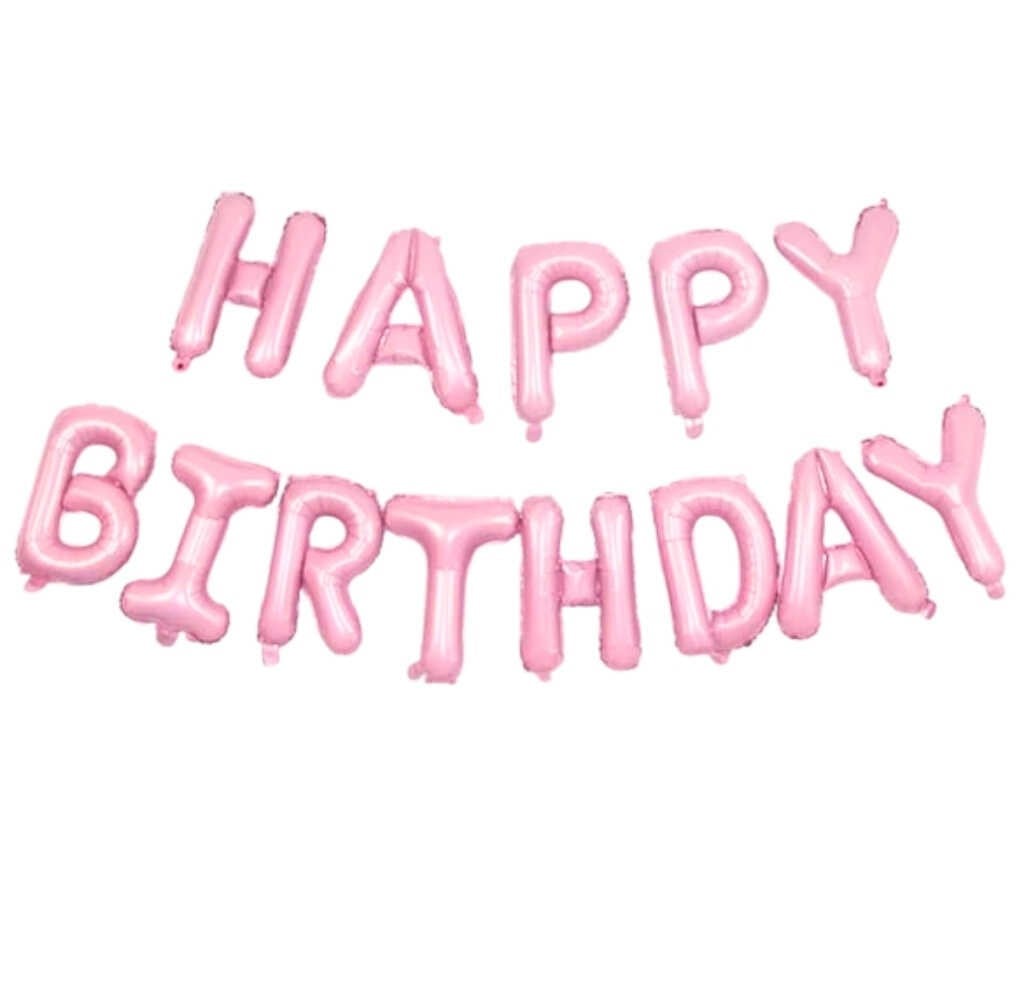 Pembe Happy Birthday Yazılı Folyo Balon