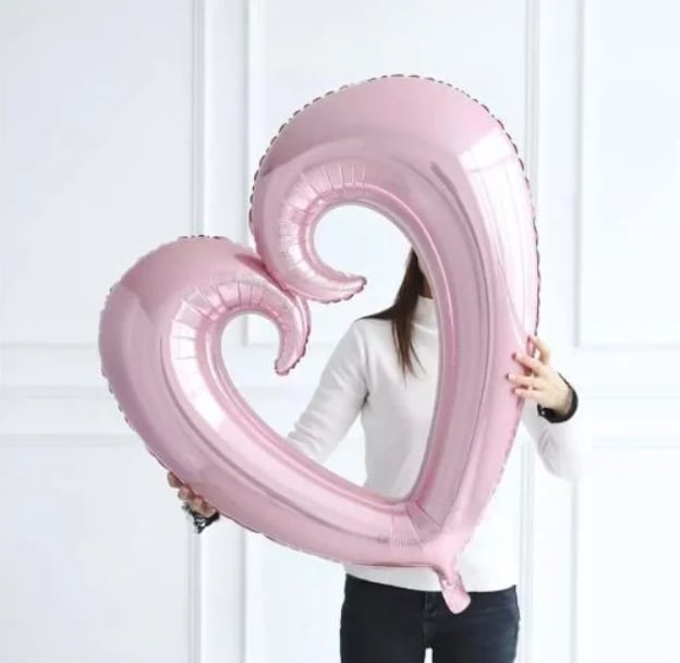 Pembe İçi Boş Kalp Folyo Balon