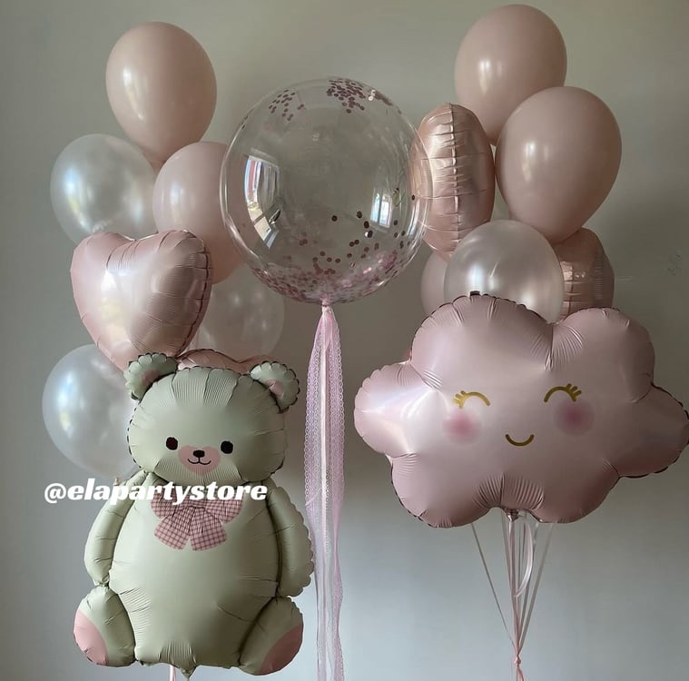 PİNK CUTE BEAR FOLYO BALON KONSEPT