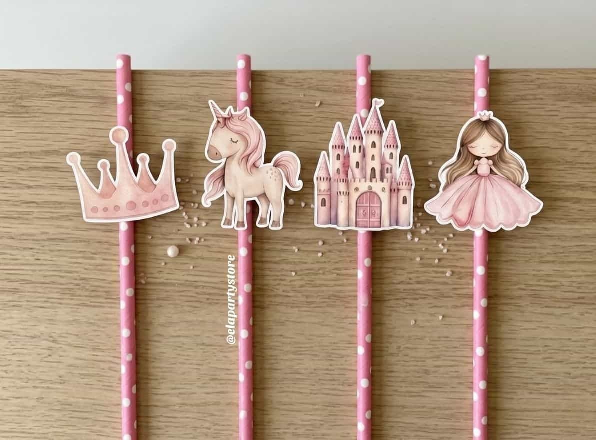 Prenses Tema Pipet (8 Adet)
