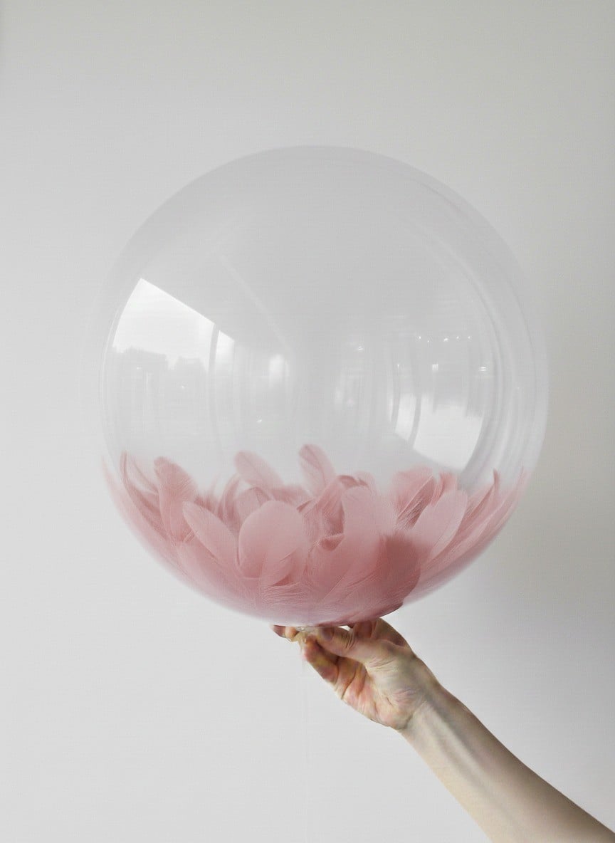 Pudra Tüylü Şeffaf Balon