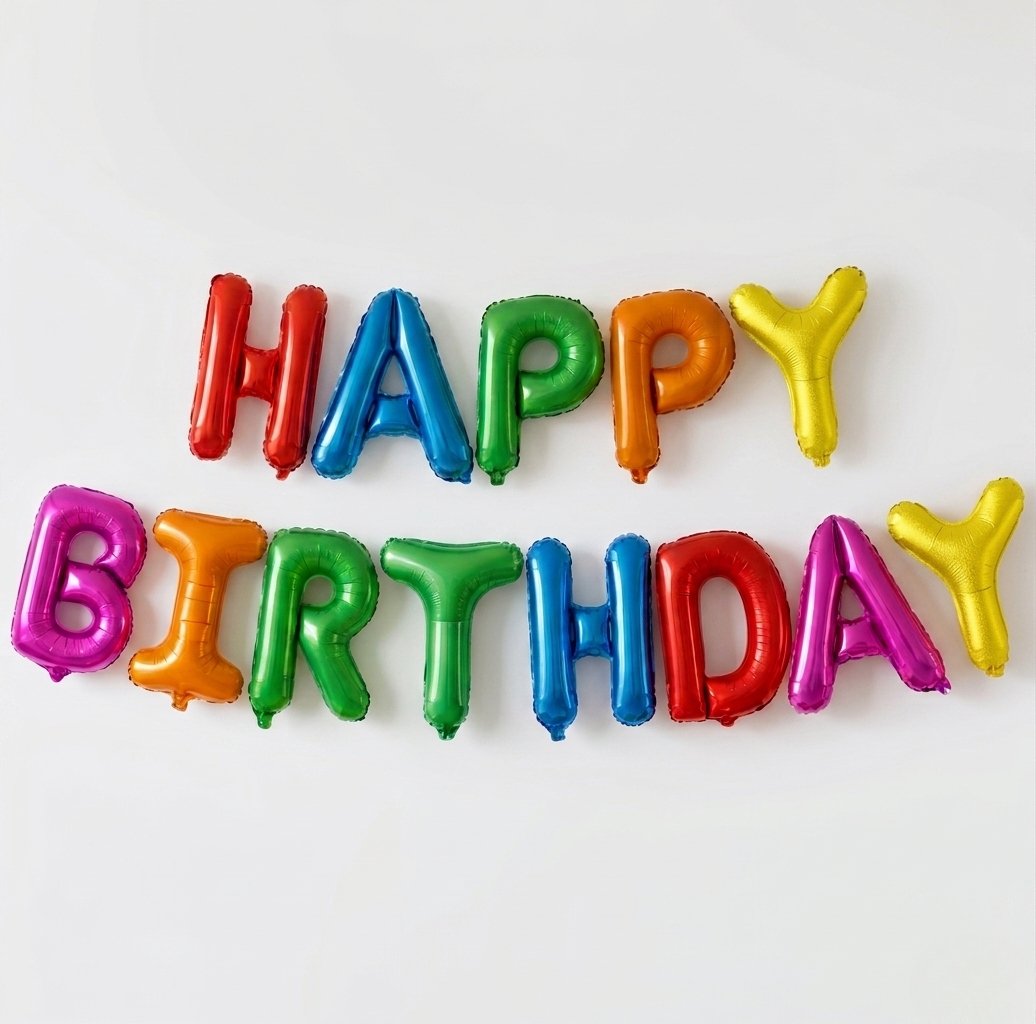Rengarenk Happy Birthday Yazılı Folyo Balon