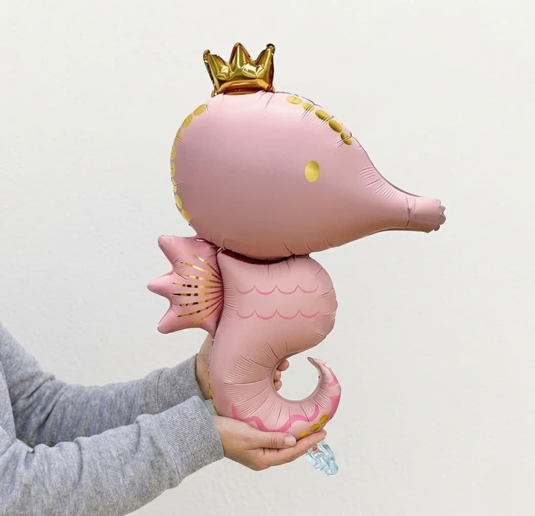Retro Büyük Pembe Deniz Atı Folyo Balon