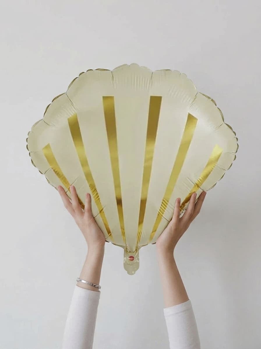 Retro Krem İstiridye Folyo Balon